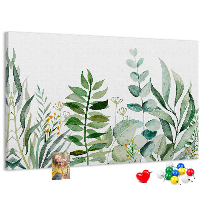 Tableau affichage liège Feuilles tropicales aux teintes délicates
