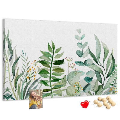 Tableau affichage liège Feuilles tropicales aux teintes délicates