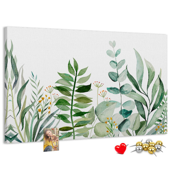 Tableau affichage liège Feuilles tropicales aux teintes délicates
