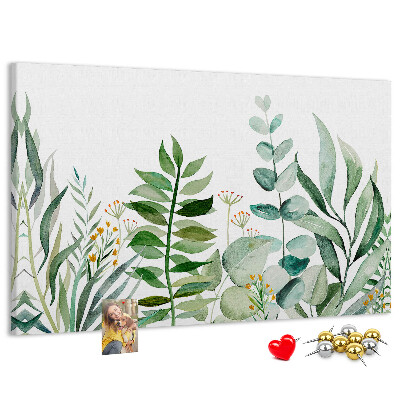 Tableau affichage liège Feuilles tropicales aux teintes délicates