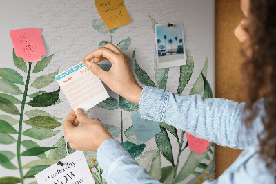 Tableau affichage liège Feuilles tropicales aux teintes délicates