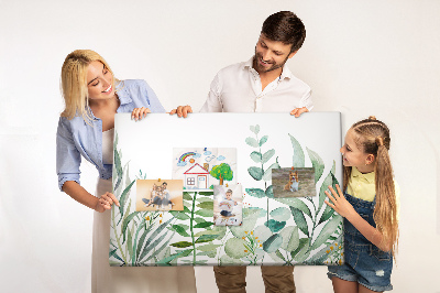 Tableau affichage liège Feuilles tropicales aux teintes délicates