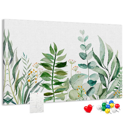 Tableau affichage liège Feuilles tropicales aux teintes délicates