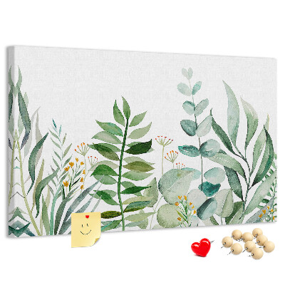 Tableau affichage liège Feuilles tropicales aux teintes délicates