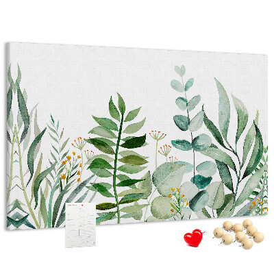 Tableau affichage liège Feuilles tropicales aux teintes délicates