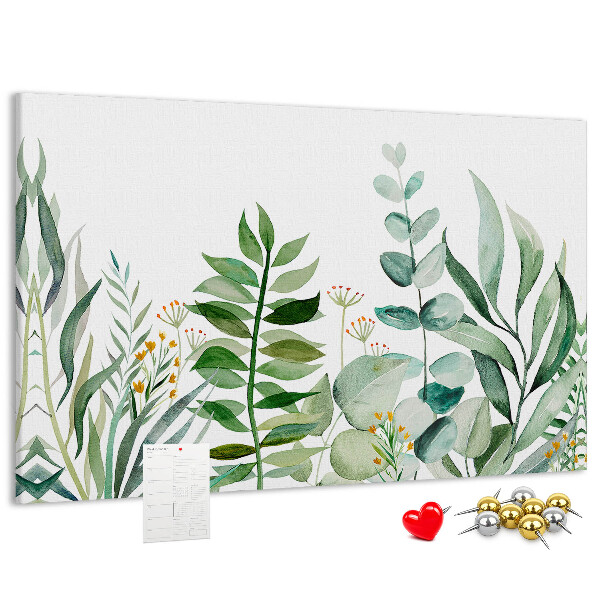 Tableau affichage liège Feuilles tropicales aux teintes délicates