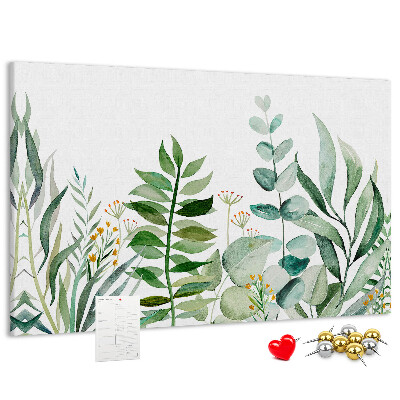 Tableau affichage liège Feuilles tropicales aux teintes délicates