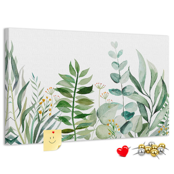 Tableau affichage liège Feuilles tropicales aux teintes délicates