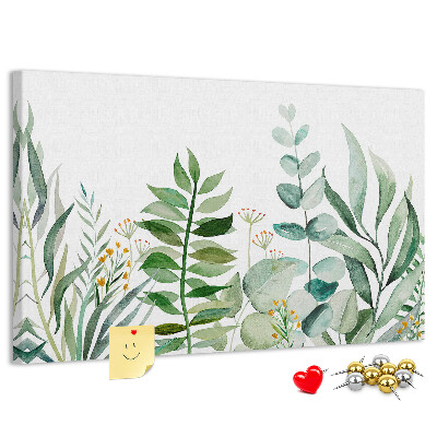 Tableau affichage liège Feuilles tropicales aux teintes délicates