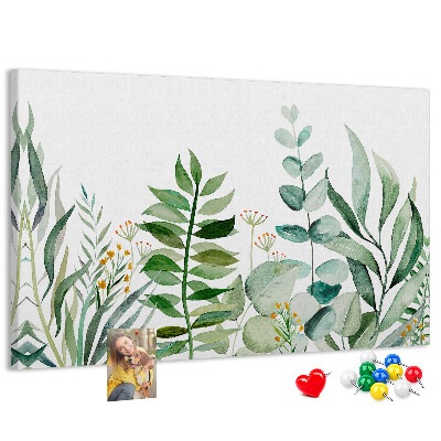 Tableau affichage liège Feuilles tropicales aux teintes délicates