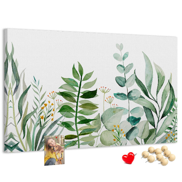 Tableau affichage liège Feuilles tropicales aux teintes délicates