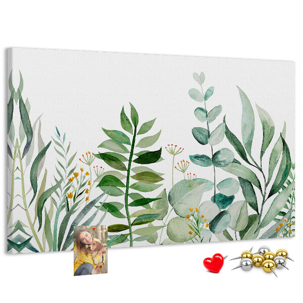 Tableau affichage liège Feuilles tropicales aux teintes délicates