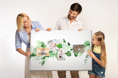 Tableau en liège Feuilles vertes sur fond clair