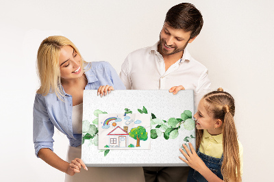 Tableau en liège Feuilles vertes sur fond clair