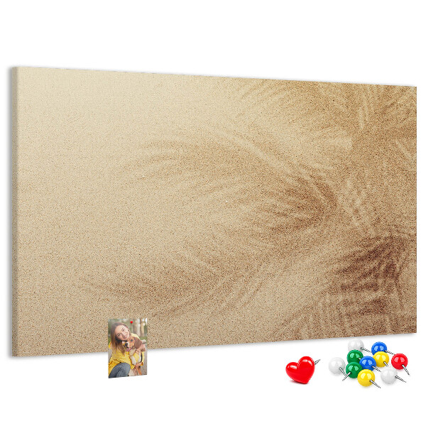 Tableau de liège Délicat motif de palmiers dans le sable