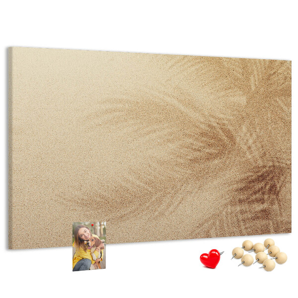 Tableau de liège Délicat motif de palmiers dans le sable