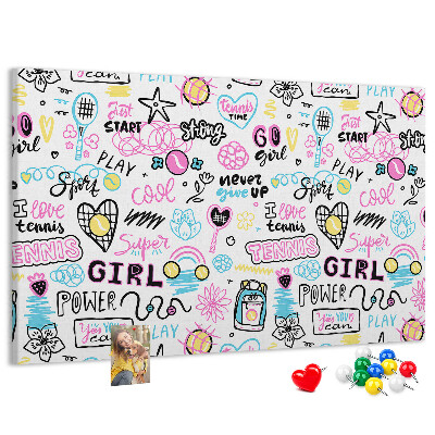Tableau en liège Motifs sportifs avec des slogans dynamiques