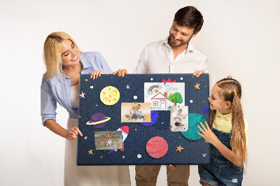 Tableau de liège Un voyage spatial à travers des planètes colorées