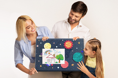 Tableau de liège Un voyage spatial à travers des planètes colorées