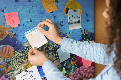 Tableau en liège Un monde tropical de couleurs sous-marines et de poissons