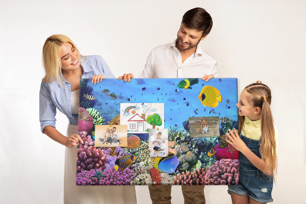 Tableau en liège Un monde tropical de couleurs sous-marines et de poissons