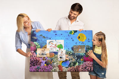 Tableau en liège Un monde tropical de couleurs sous-marines et de poissons
