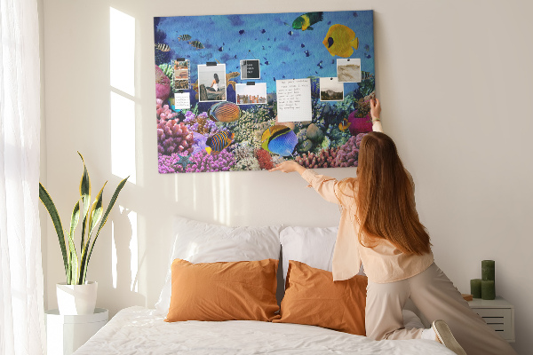 Tableau en liège Un monde tropical de couleurs sous-marines et de poissons