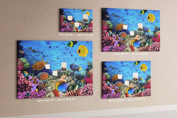 Tableau en liège Un monde tropical de couleurs sous-marines et de poissons