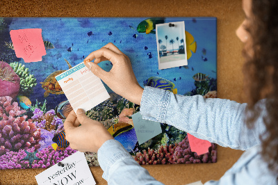Tableau en liège Un monde tropical de couleurs sous-marines et de poissons