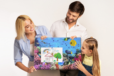 Tableau en liège Un monde tropical de couleurs sous-marines et de poissons