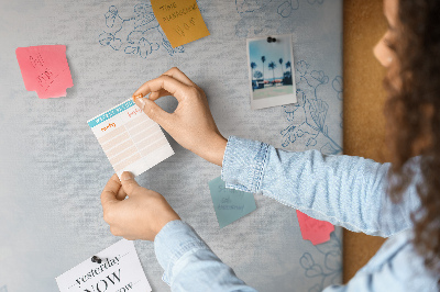 Tableau affichage liège Délicats motifs floraux en arrière-plan