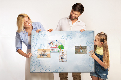 Tableau affichage liège Délicats motifs floraux en arrière-plan