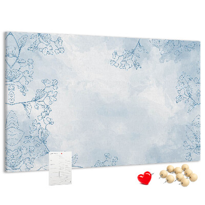Tableau affichage liège Délicats motifs floraux en arrière-plan