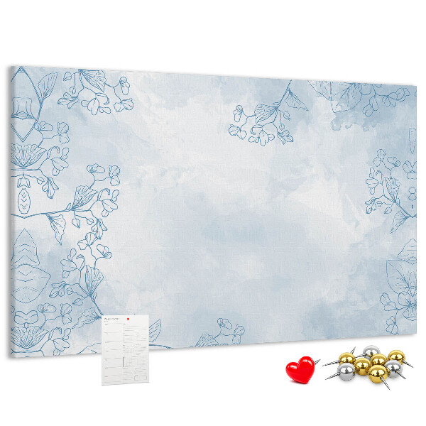 Tableau affichage liège Délicats motifs floraux en arrière-plan