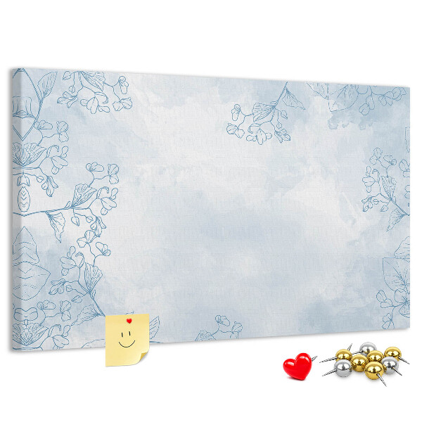Tableau affichage liège Délicats motifs floraux en arrière-plan