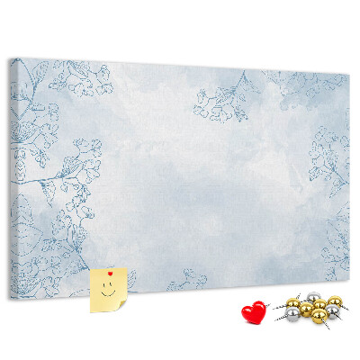 Tableau affichage liège Délicats motifs floraux en arrière-plan