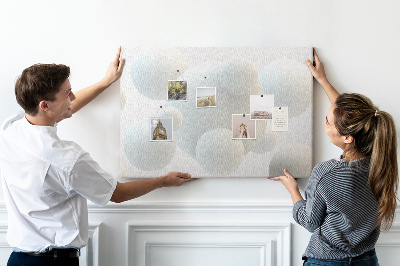 Tableau de liège Boules blanches sur fond clair