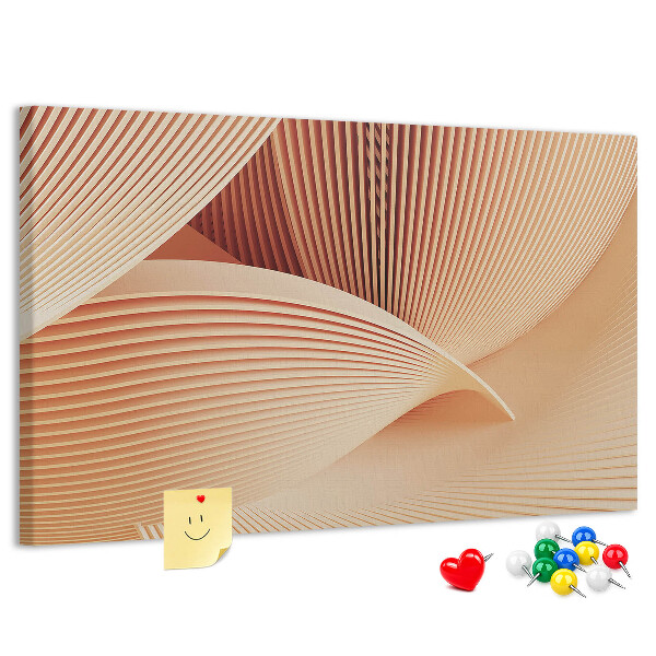 Tableau en liège Des vagues aux délicates nuances de beige