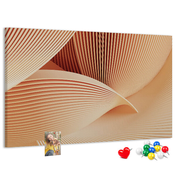 Tableau en liège Des vagues aux délicates nuances de beige