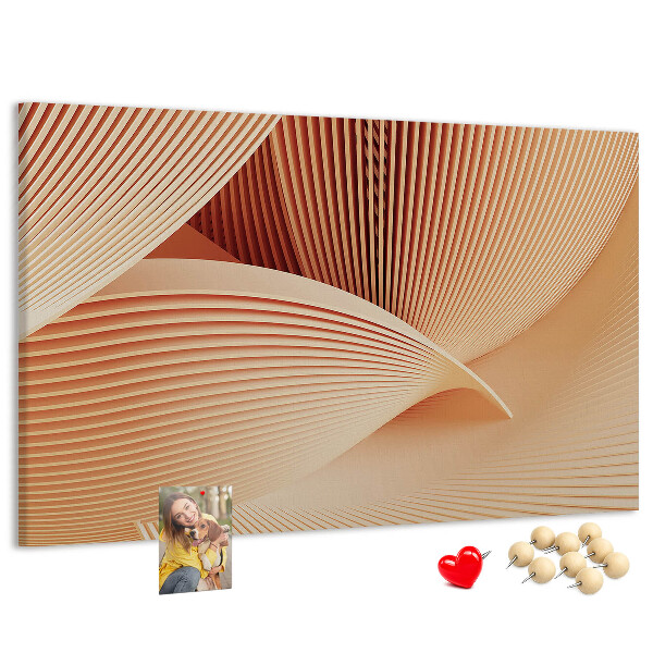 Tableau en liège Des vagues aux délicates nuances de beige