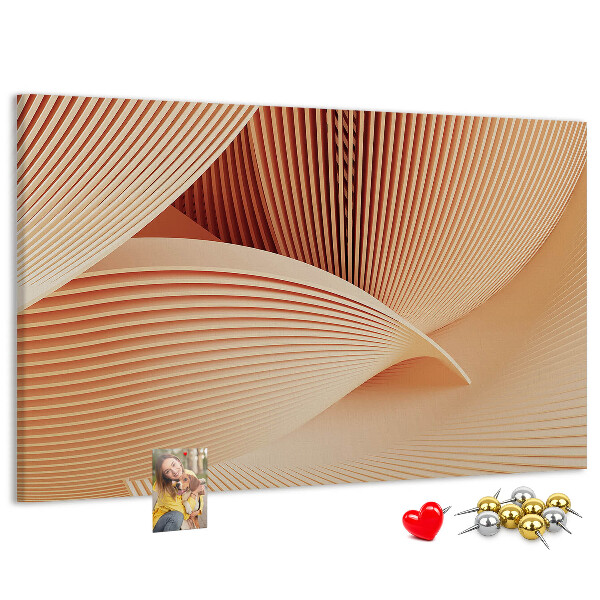 Tableau en liège Des vagues aux délicates nuances de beige