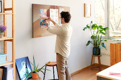 Tableau en liège Des vagues aux délicates nuances de beige