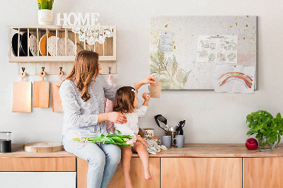 Tableau affichage liège Fleurs délicates sur fond pastel