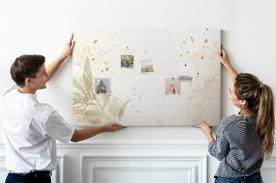 Tableau affichage liège Fleurs délicates sur fond pastel