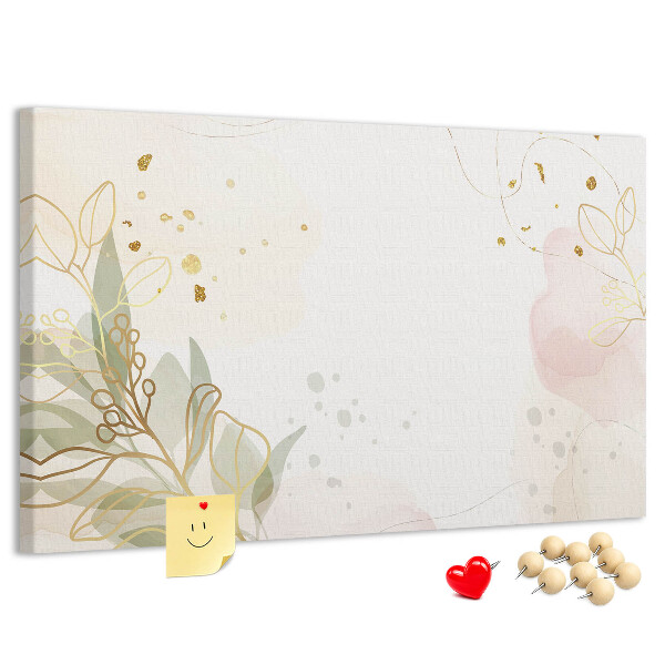Tableau affichage liège Fleurs délicates sur fond pastel