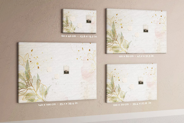 Tableau affichage liège Fleurs délicates sur fond pastel