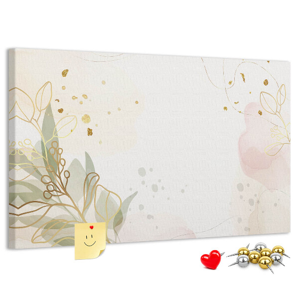 Tableau affichage liège Fleurs délicates sur fond pastel