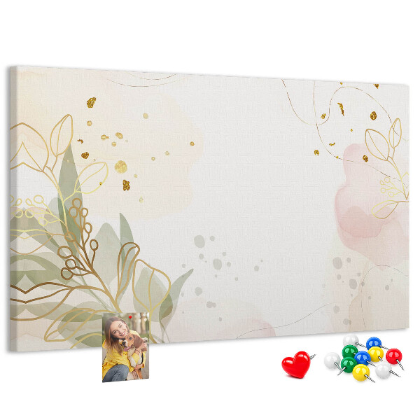 Tableau affichage liège Fleurs délicates sur fond pastel