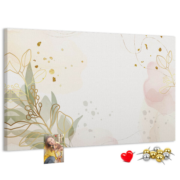 Tableau affichage liège Fleurs délicates sur fond pastel