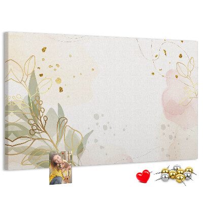 Tableau affichage liège Fleurs délicates sur fond pastel